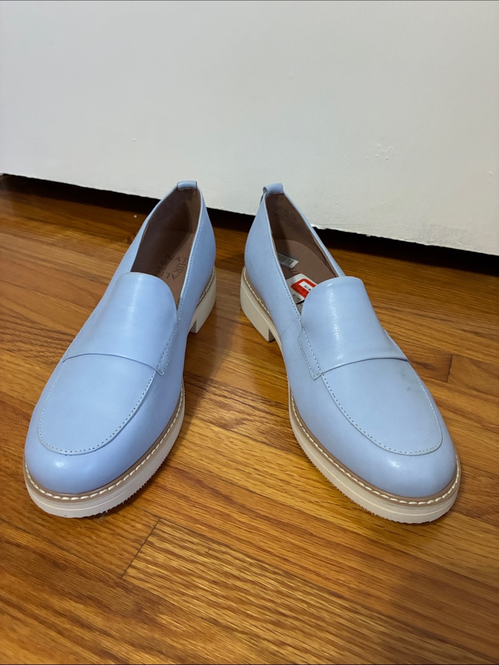 Naturalizer Light Blue Leather Platform Loafers